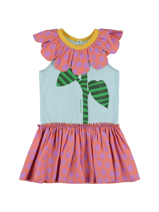 Stella Mccartney Kids: Organic cotton printed dress w/flounces - Multicolor - kids-girls_0 | Luisa Via Roma