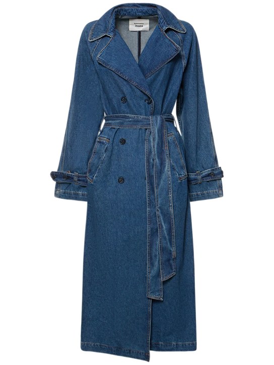 Reformation: Trench-coat en denim de coton Hayes - Bleu - women_0 | Luisa Via Roma