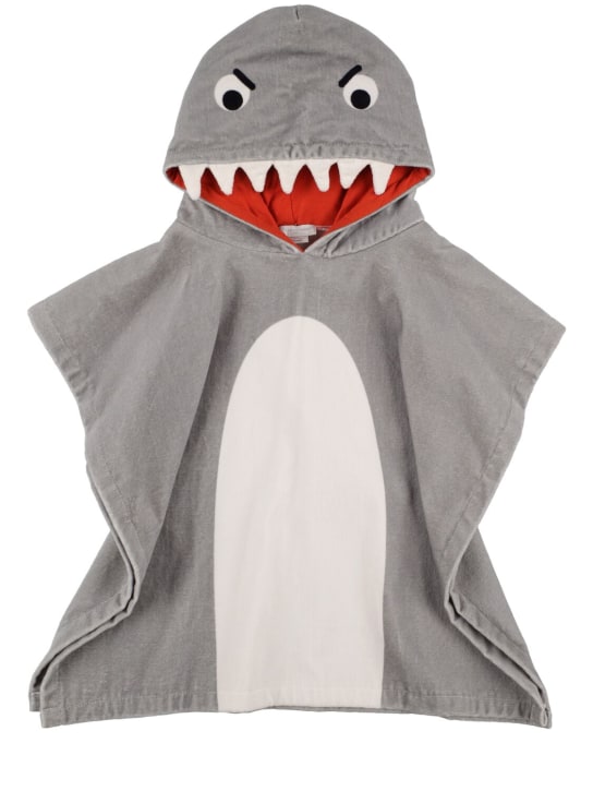 Stella Mccartney Kids: Terry shark towel - Grey - kids-boys_0 | Luisa Via Roma