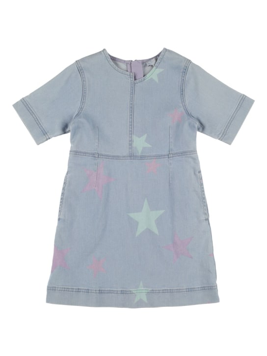 Stella Mccartney Kids: Stretch cotton denim dress - Multicolor - kids-girls_0 | Luisa Via Roma