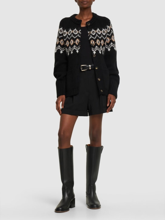 Khaite: Suzette cashmere blend cardigan - Black - women_1 | Luisa Via Roma