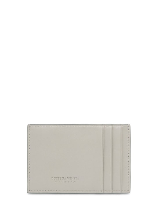 Bottega Veneta: Cassette leather credit card case - Agata Grey - women_1 | Luisa Via Roma