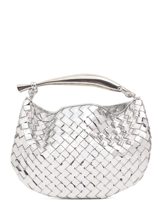 Bottega Veneta: Small Sardine leather top handle bag - Silver - women_0 | Luisa Via Roma