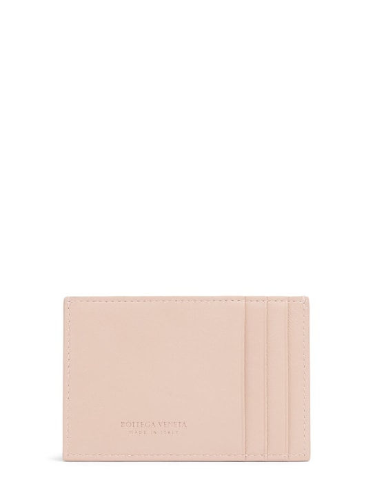 Bottega Veneta: Cassette leather credit card case - Lotus - women_1 | Luisa Via Roma