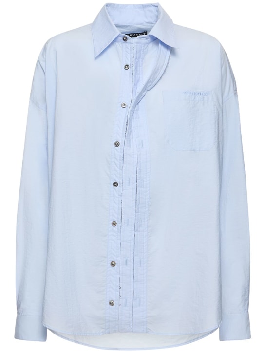 Y/PROJECT: Regular cotton blend shirt - Light Blue - women_0 | Luisa Via Roma