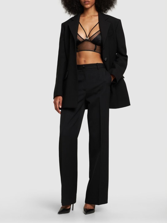 Dolce&Gabbana: High waist wool  flared pants - Black - women_1 | Luisa Via Roma