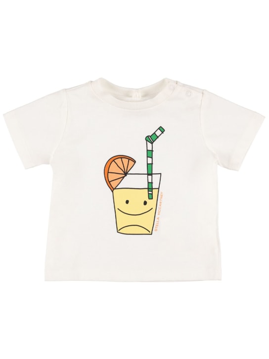 Stella Mccartney Kids: Bedrucktes T-Shirt mit Logotasche - Weiß - kids-boys_0 | Luisa Via Roma