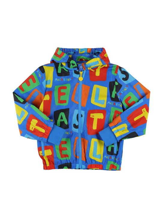 Stella Mccartney Kids: Recycled nylon jacket w/ hood - Multicolor - kids-boys_0 | Luisa Via Roma