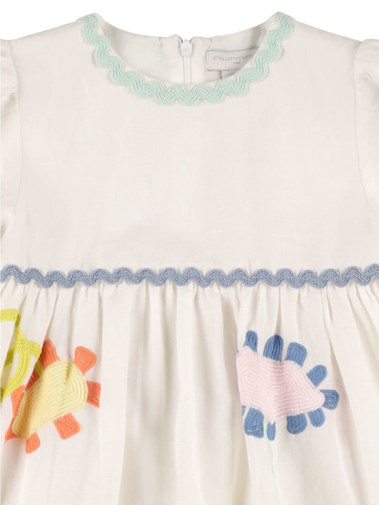 Stella Mccartney Kids: Organic cotton & linen muslin dress - White - kids-girls_1 | Luisa Via Roma