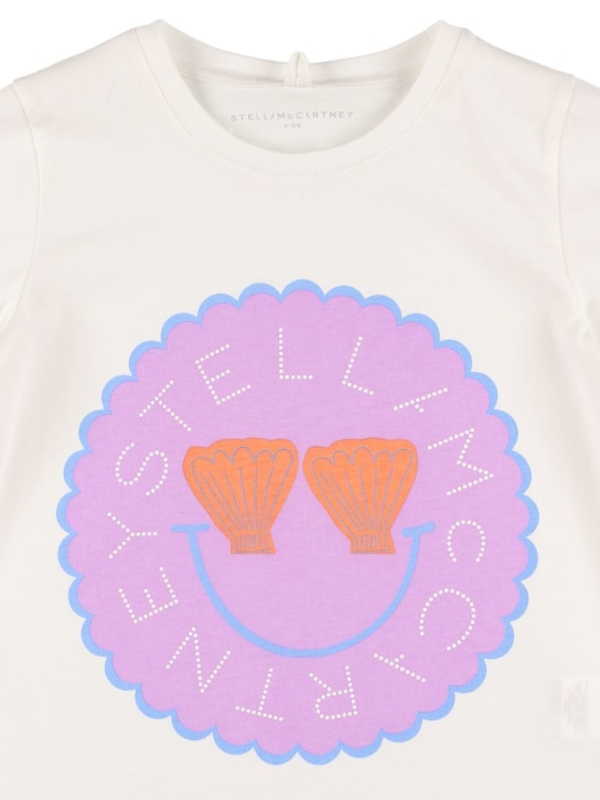 Stella Mccartney Kids: T-shirt in jersey di cotone con stampa - Bianco - kids-girls_1 | Luisa Via Roma