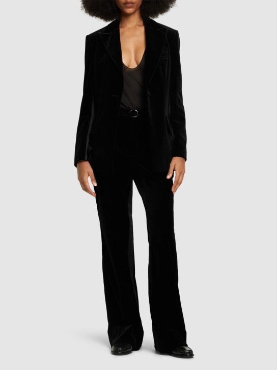 Proenza Schouler: Single breast velvet jacket - Black - women_1 | Luisa Via Roma