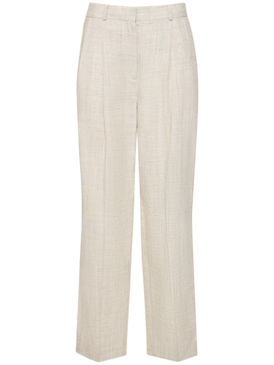 Toteme: Tailored viscose blend pants - Beige - women_0 | Luisa Via Roma