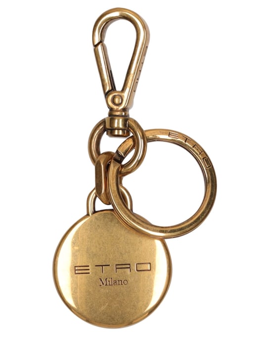 Etro: Porte-clés avec charm Pegasus - Or - men_1 | Luisa Via Roma