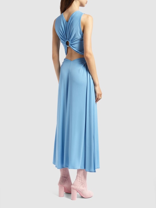Bottega Veneta: Langes Kleid aus Viskose - Admiral - women_1 | Luisa Via Roma