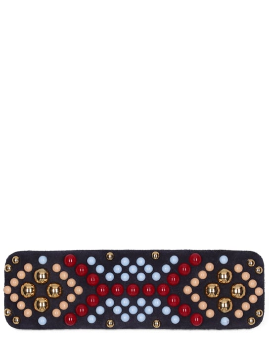 Etro: Embellished leather hair clip - Multicolor - women_0 | Luisa Via Roma