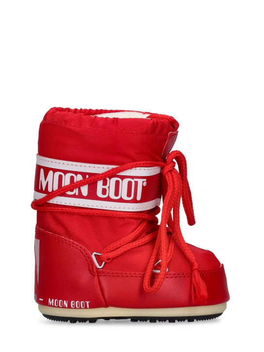 Moon Boot: Icon nylon ankle snow boots - Red - kids-girls_0 | Luisa Via Roma