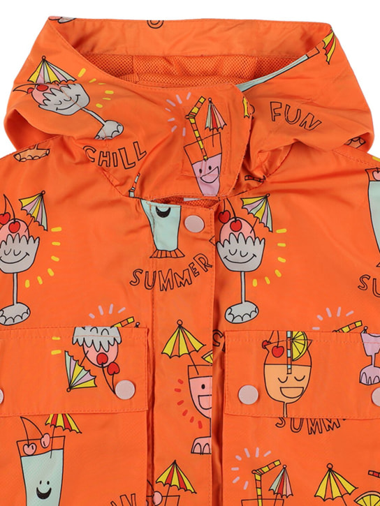 Stella Mccartney Kids: Veste en nylon recyclé imprimé - Orange - kids-boys_1 | Luisa Via Roma