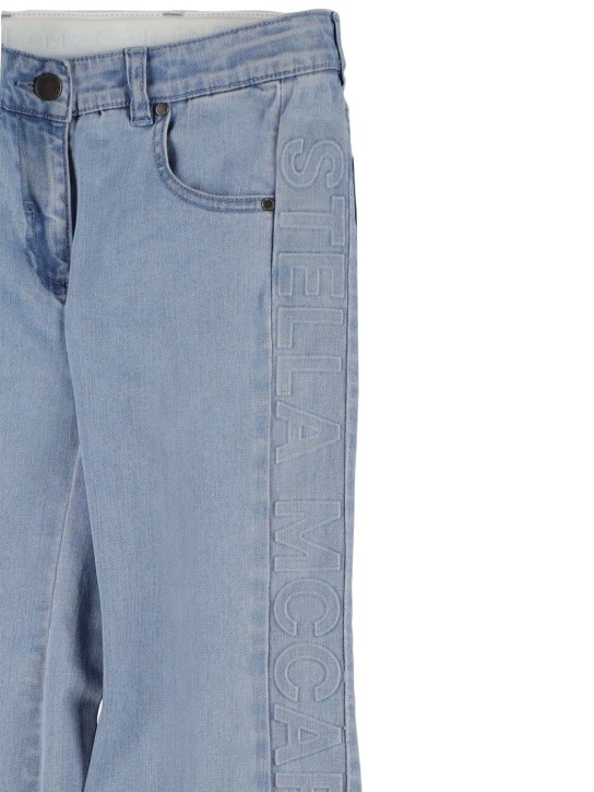 Stella Mccartney Kids: Jeans in denim di cotone goffrato - Blu - kids-girls_1 | Luisa Via Roma