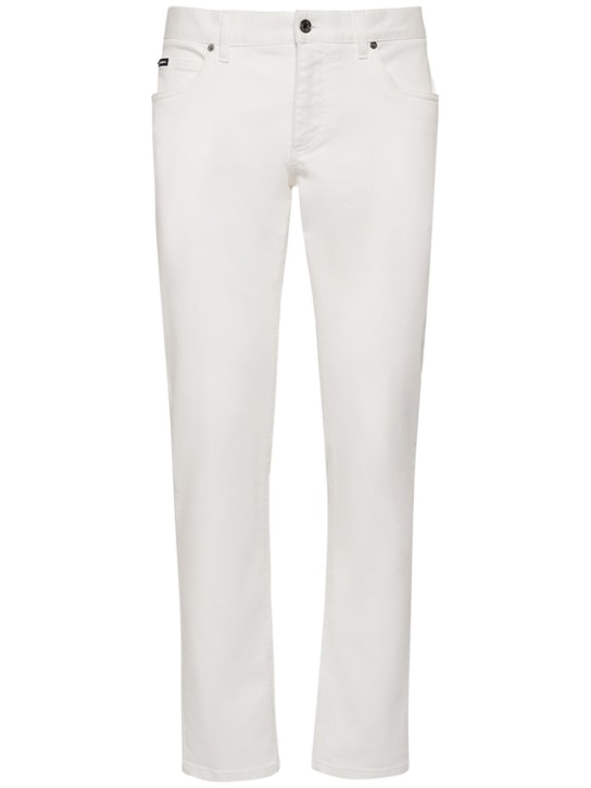 Dolce&Gabbana: Jeans de denim de algodón - Blanco - men_0 | Luisa Via Roma