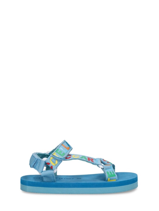 Stella Mccartney Kids: Tech sandals w/ logo - Blue - kids-boys_0 | Luisa Via Roma