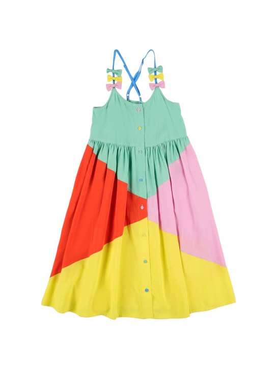 Stella Mccartney Kids: Viscose blend dress w/bows - Multicolor - kids-girls_0 | Luisa Via Roma