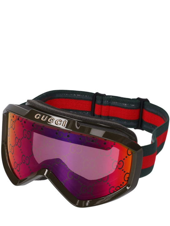 Gucci: GG1210S滑雪护目镜 - 绿色/红色 - women_1 | Luisa Via Roma