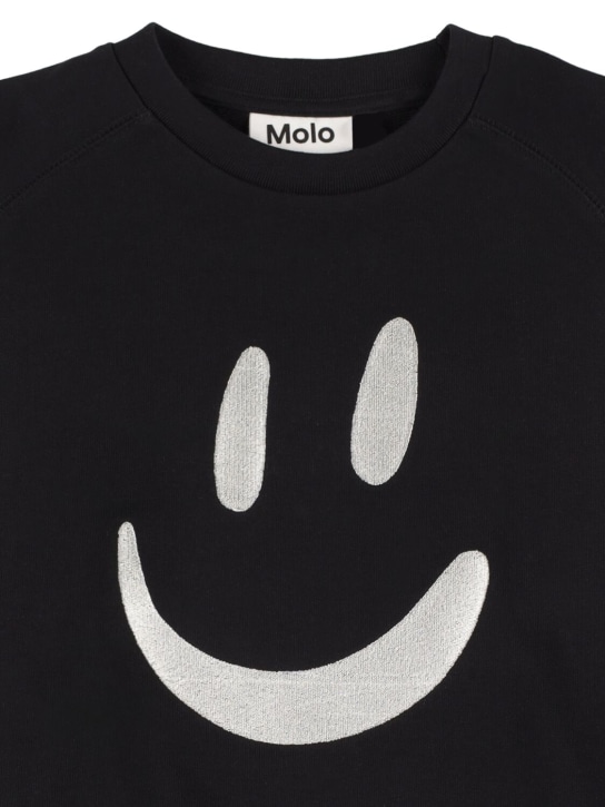 Molo: Felpa in cotone con logo - Nero - kids-boys_1 | Luisa Via Roma