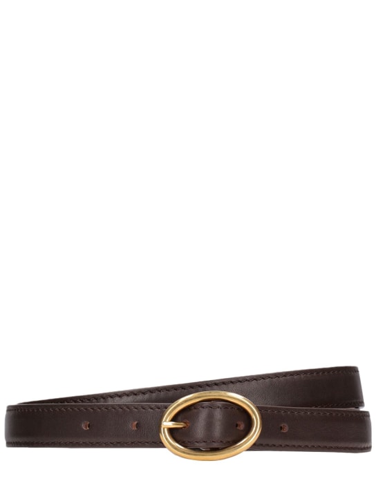 Annagreta: Sable x Annagreta 2cm calf leather belt - Tabacco Brown - women_0 | Luisa Via Roma