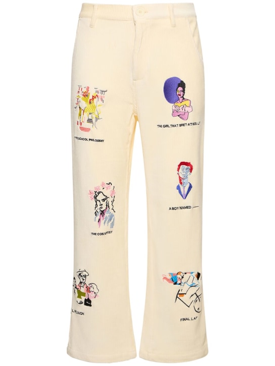 KidSuper Studios: Kidsuper Museum embroidered pants - Beige - men_0 | Luisa Via Roma