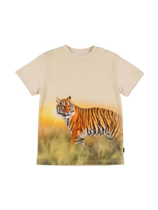 Molo: T-shirt en coton biologique imprimé tigre - kids-boys_0 | Luisa Via Roma