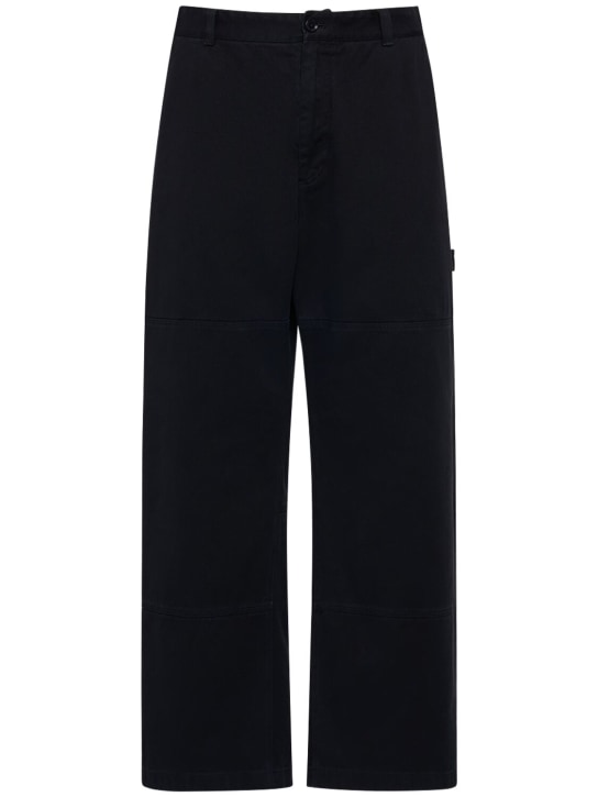 Dolce&Gabbana: Pantalones de gabardina de algodón - Blue Scurissimo - men_0 | Luisa Via Roma