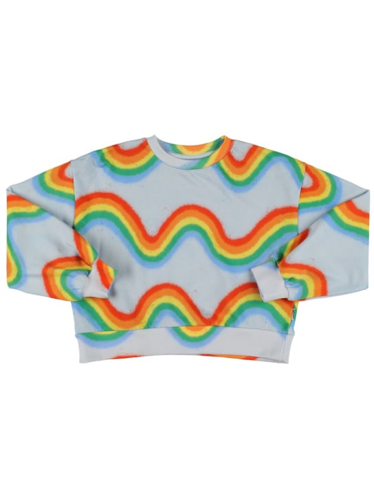 Molo: Rainbow print organic cotton sweatshirt - Multicolor - kids-girls_0 | Luisa Via Roma