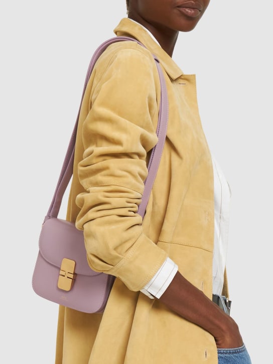A.P.C.: Mini Grace leather shoulder bag - Lavande - women_1 | Luisa Via Roma
