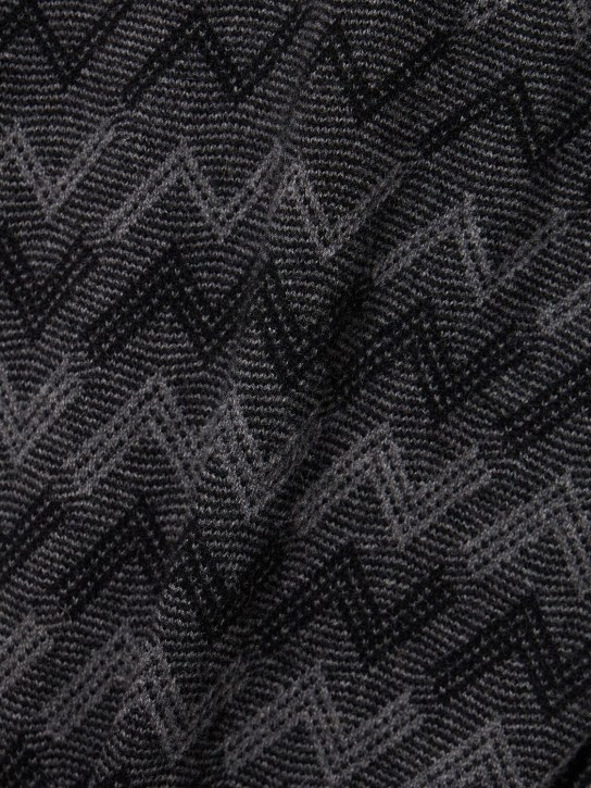 Missoni: Monogram cashmere knit sweater - Black - men_1 | Luisa Via Roma