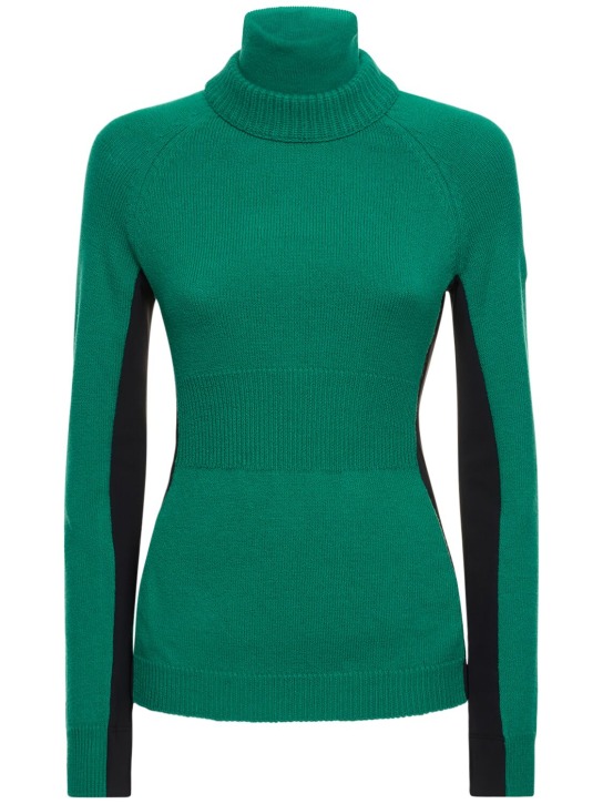 Moncler Grenoble: Wool blend turtleneck sweater - Green - women_0 | Luisa Via Roma