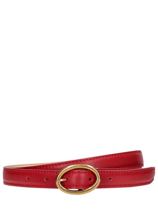 Annagreta: Sable x Annagreta 2cm calf leather belt - Scarlet - women_0 | Luisa Via Roma