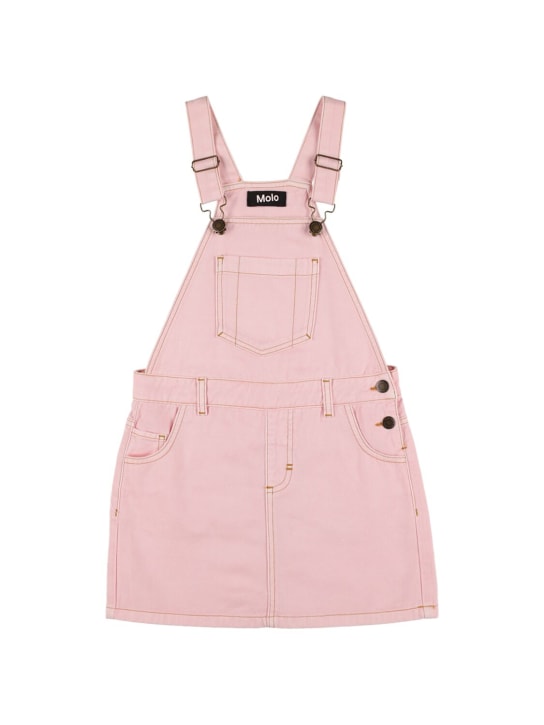 Molo: Cotton & viscose denim dress - Pink - kids-girls_0 | Luisa Via Roma