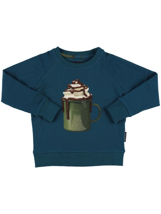 Snurk: Hot Choco organic cotton sweatshirt - Navy - kids-girls_0 | Luisa Via Roma