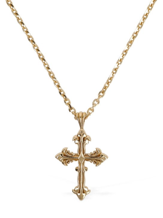 Emanuele Bicocchi: Avelli small cross necklace - Gold - men_0 | Luisa Via Roma