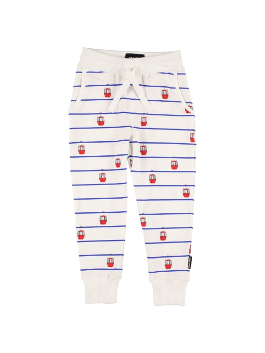 Snurk: Pantalon en coton bio imprimé Skilift - Blanc - kids-girls_0 | Luisa Via Roma
