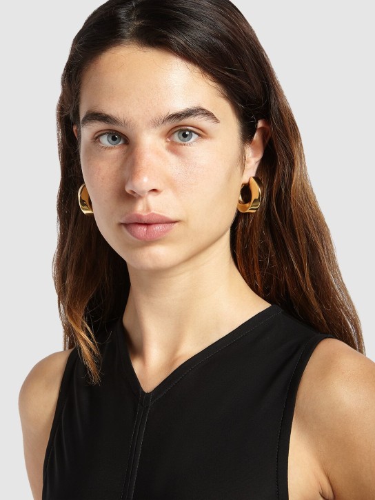 Bottega Veneta: Big Essentials Twist sterling earrings - Gold - women_1 | Luisa Via Roma