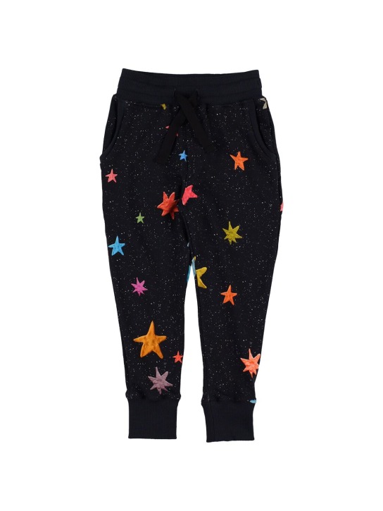 Snurk: Stars print organic cotton sweatpants - Navy - kids-boys_0 | Luisa Via Roma