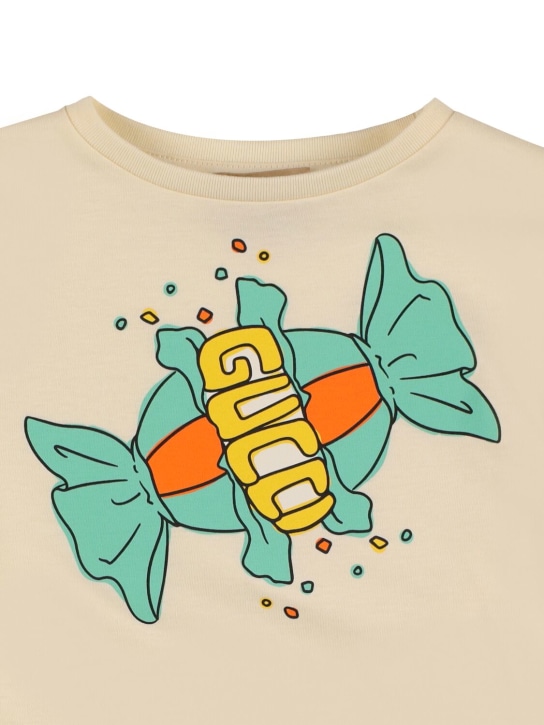 Gucci: 코튼 캔디 프린트 티셔츠 - kids-girls_1 | Luisa Via Roma
