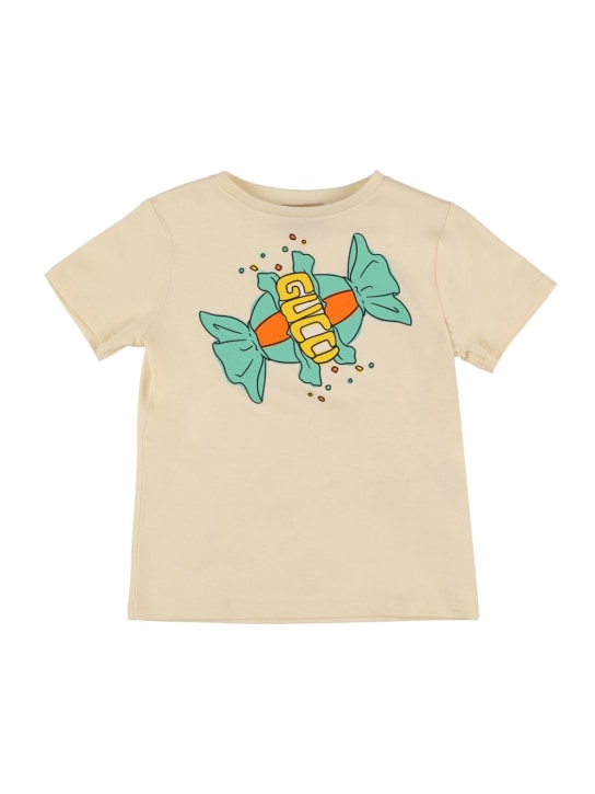Gucci: Cotton candy print t-shirt - Sunkissed/Multi - kids-boys_0 | Luisa Via Roma