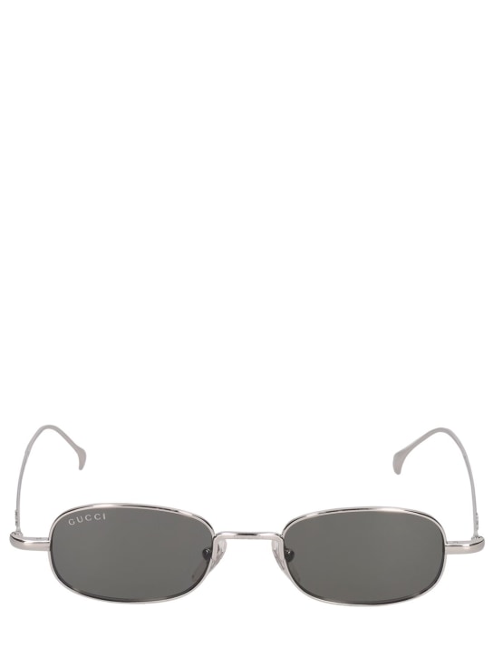 Gucci: GG1648S metal sunglasses - Silver/Grey - women_0 | Luisa Via Roma