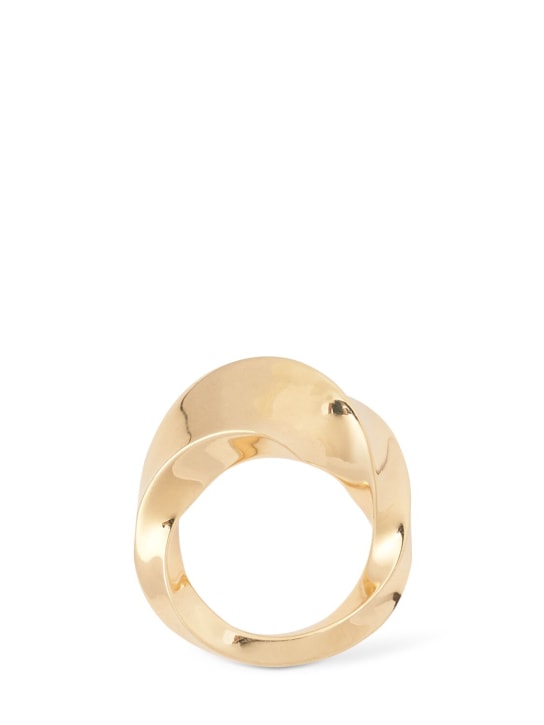 Bottega Veneta: Essentials Twist sterling silver ring - Gold - women_0 | Luisa Via Roma