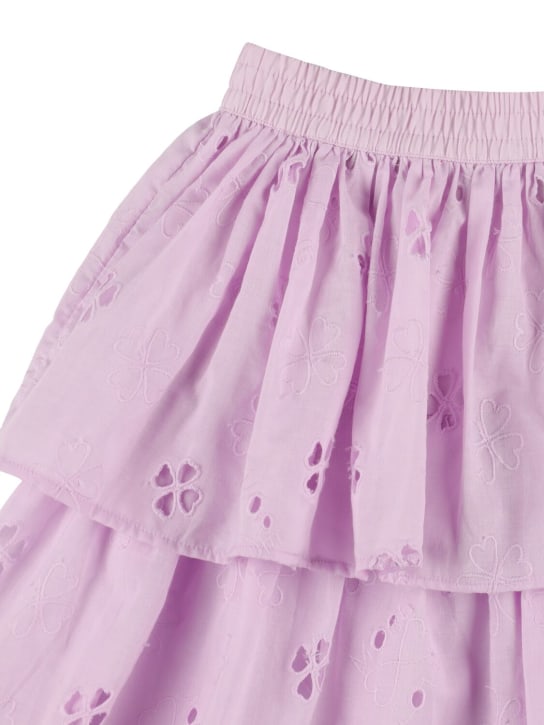 Molo: Organic cotton eyelet lace skirt - Light Purple - kids-girls_1 | Luisa Via Roma