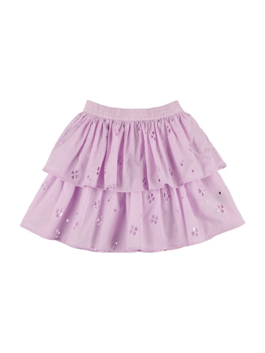 Molo: Organic cotton eyelet lace skirt - Light Purple - kids-girls_0 | Luisa Via Roma