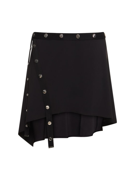 The Attico: Stretch jersey asymmetric mini skirt - Black - women_0 | Luisa Via Roma
