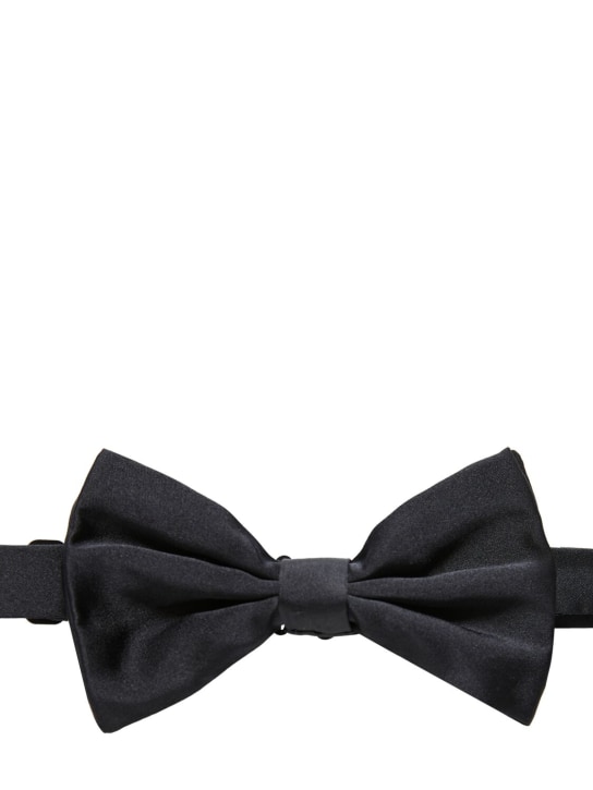Dolce&Gabbana: Silk bow tie - Black - men_0 | Luisa Via Roma